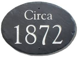 Stone House Marker Address Sign Plaque Carved Slate Date Circa Ma 2sb In 2020 Address Sign Plaque Sign Address Stone