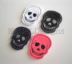 ITH Skull Pencil Topper Machine Embroidery Design Pattern Download 4x4 in  the Hoop Skulls Halloween Fast