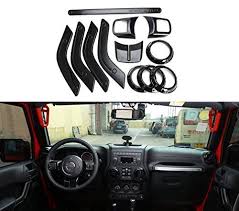 Opall Full Set Black Interior Trim Kit For 4 Door Jeep Wrangler Jk Jku 2011 2017condition 100 Brand New Material Jeep Wrangler Jeep Wrangler Jk Interior Trim