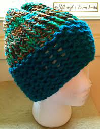 Loom Knit Hat 36 Peg Loom Garter Stitch Brim Loom Knit Hat Loom Hats Knitting