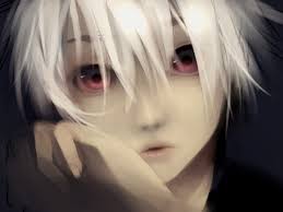 Black hair boy eye patch grey eyes heterochromia ken kaneki. White Hair Purple Eyes Anime Boy