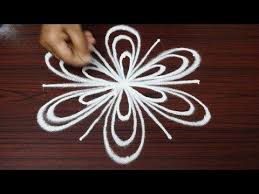 Simple Flower Rangoli Design With 5x3 Dots Easy Muggulu Rangoli Designs Small Kolak Youtube In 2020 Simple Flower Rangoli Flower Rangoli Rangoli Designs