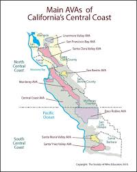 Ca Central Coast Swe Map 2016 Wine Map Wine Education Map