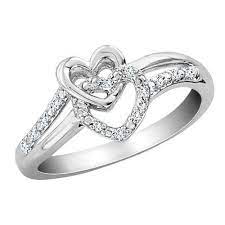 Shop For Sterling Silver Diamond Rings Heart Promise Rings Sterling Silver Diamond Rings Promise Rings