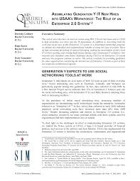Pdf Assimilating Generation Y It New Hires Into Usaa S Workforce The Role Of An Enterprise 2 0 System