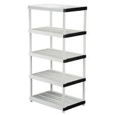 Hdx Gray 5 Tier Plastic Garage Storage Shelving Unit 36 In W X 72 In H X 24 In D 128974 The Home Depot Plastic Shelving Units Storage Shelves Shelving Unit