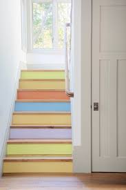 Mustard colour stair runner with stairs painted in farrow & ball downpipe. Staircase Makeover Ideas Like Painted Stairs