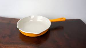 Vintage Le Creuset Tiny Skillet Orange By Thelionsdenstudio Enamelware Orange Enamel Tiny