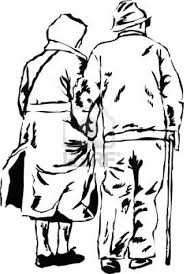 Sketchy Drawing Style Illustration Of An Elderly Couple Walking Line Art Drawings Drawings Couple Drawings