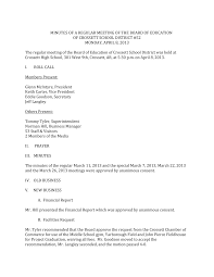 MINUTES OF A SPECIAL MEETING OF THE BOARD OF EDUCATION