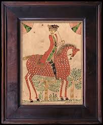 Ca 1770 Naive Drawing Of Redcoat Soldier On Spotted Red Horse By Stephanfolkart Com Antique Folk Art American Folk Art Art