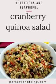 Healthy Cranberry Quinoa Salad Parsley And Icing Recipe In 2020 Quinoa Salad Recipes Healthy Salad Recipes Healthy Easy Quinoa Side Dish