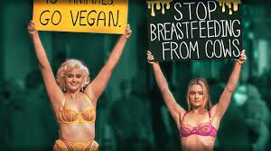 Professional model Stefania Ferrario and activist Tash Peterson hit the  streets in lingerie to raise awareness, do you support this kind of vegan  activism? : r/vegan