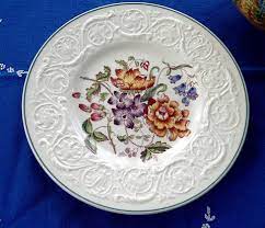 Florentine turquoise rim (fruit center, white body). Transferware Wedgwood Plates Plate Decor