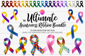 The Ultimate Awareness Ribbon Bundle 33 Files Plus Color Chart Sublimation Printable Design