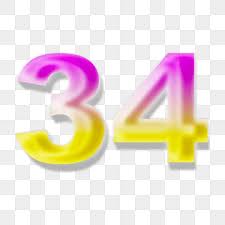 Number 34 Clipart Vector, 34 Number 3d ...