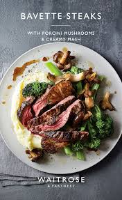 Porcini Bavette Steaks With Mushrooms Waitrose Food Beef Steak Recipes Healthy Eating Recipes