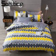 With a bedding set, it's easy to get a cohesive look from duvet cover to bed skirt. Solstice Home Textile King Queen Full Twin Bedding Sets Boy Girls Kid Adult Linens Wave Stripe Duvet Cover Pillowcase Bed Sheets Kupiti Za Cinoyu 16 62 V Aliexpress Com Imall Com