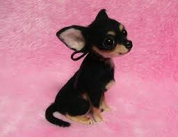 Black And Tan Puppies Needle Felted Cute Chihuahua Puppy Black Tan Door Lilyneedlefelting 68000 Felt Animals Felt Dogs Needle Felted Dog