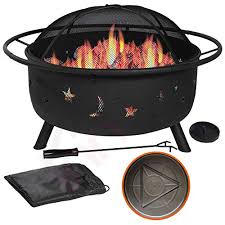 Landmann usa 29300 big sky fire pit cover. 31 Outdoor Fire Pit Set 6 In 1 Large Bonfire Wood Burning Firepit Bowl Spark Screen Fireplace Poker Ash Plate Drainage Holes Metal Grate Waterproof Cover For Outdoor Backyard Terrace Patio Pricepulse