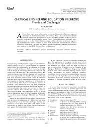 Pdf Chemical Engineering Education In Europe