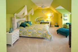Cool Color Palettes Enviable Green And Blue Spaces Lime Green Bedrooms Bedroom Green Green Bedroom Design