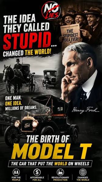 Before supercars, before highways… there was a simple vision 🚗 Henry Ford didn't invent the first car—but he changed the world by making cars affordable for everyone. In 1908, the Model T