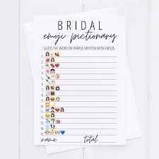 Jan 21, 2019 · here is another design for this free printable bridal shower word scramble game. Bridal Emoji Pictionary Free Printable Modern Moh