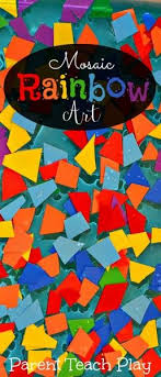 Mosaic Rainbow Art For Kids Rainbow Art Toddler Arts And Crafts Art For Kids