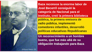 JOSÉ BECERRIL MADUEÑO, REPUBLICANO Y SOCIALISTA, excelente químico y  profesor de Ciencias de Instituto, FUSILADO por los franquistas en Baza en  1939