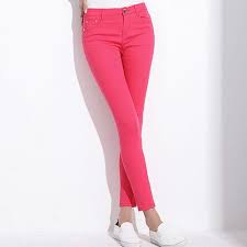 Womens Candy Color Slim Fit Strechy Pants Pants For Women