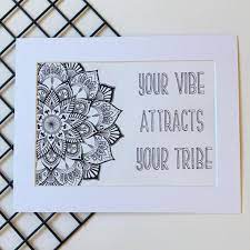 Inspirational quotes flood my facebook and pinterest walls and for good reason.words have power. Mandala Wall Art Your Vibe Attracts Your Tribe Inspirational Quote Art Lotus Mandala Drawing Mandala Illustration Australian Artist Mandala Drawing Mandala Quotes Mandala Wall Art