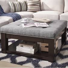 Fabric ottoman coffee table tufted top sofa stores on oahu. Crestwood Tufted Cocktail Ottoman Upholstery Color Gray Base Color Natural Living Room Decor Cozy Ottoman Cocktail Ottoman