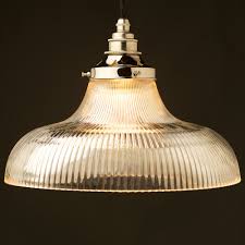 Large Holophane Glass Dish Light Shade Pendant