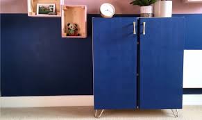 Prettypegs offer endless variations and decorative combinations of replacement furniture legs that will easily transform your ikea storage furniture into a showpiece for any room! Ivar Cabinet A Bold Blue Makeover Ikea Hackers