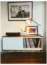 Record Player Stand From Ikea Besta And Pallet Wood Record Player Stand Ikea Vinyl Storage Recordpl Record Player Stand Ikea Record Room Living Room Diy
