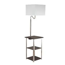 Other options include hanging lights for low or high ceilings, ideal for living rooms, bedrooms, or kitchens. 58 Tall Dru 3 Tiered Square Side Table Floor Lamp With Charging Station And Usb Port Brushed Silver Walmart Canada