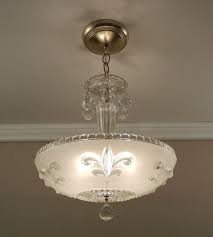 Reserved For Karen Antique Chandelier 1930 S Vintage Fleur De Lis Winter White Pressed Glass Ceiling L Glass Ceiling Lights Antique Chandelier Ceiling Lights