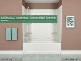 Next, set the tub in place, and secure it to the studs using the vertical lip around the outside of it. Installation Sterling Ensemble Medley Youtube