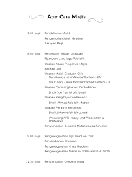 Skrip aturcara ringkas untuk ditranslate ke english by nurimas. Aturcara Majlis Graduasi