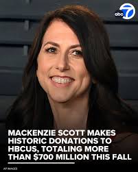 🙌 Thank you, Ms. MacKenzie Scott. The billionaire philanthropist has  donated $70 million to the UNCF, as the nation's largest private provider  of scholarships to minority students works to raise $1 billion