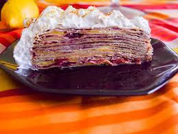 Gateau De Crepes Citron Cassis Framboises Recette Gateau Crepe Framboise Alimentation