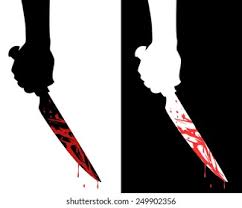 Murder gore blood warning arts and ocs amino. Black White Silhouette Bloody Knife Hand Stock Vector Royalty Free 249902356