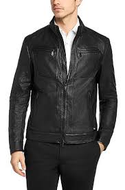 Boss Leather Jacket Niwan From The Mercedes Benz Collection Free Shipping Leather Jacket Outfit Men Black Leather Bomber Jacket Jackets Men Fashion