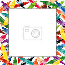 Square photos with white border. Crayons Frame Multicolor Square White Border Poster Copy Space Leinwandbilder Bilder Kindertagesstatte Kunst Versorgung Tagespflege Myloview De