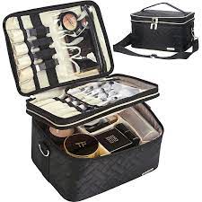 Check spelling or type a new query. Buy Findcozy Double Layer Makeup Bag With Strap Large Cosmetic Case For Women Make Up Organizer For Brushes Beauty Eyeshadow Palette Lipstick Black Online In Tunisia B08mfhl2s4