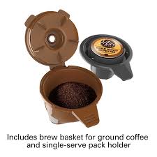 Hamilton beach flexbrew single serve coffee maker. Flexbrew Coffee Maker 49974 Includes A Brew Basket For Ground Coffee And A Single Serve Pack Holder Coffee Maker Single Serve Coffee Makers Coffee