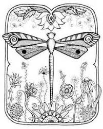Dragonfly Coloring Page Yahoo Image Search Results Zentangle Coloring Pages Art
