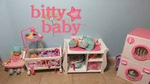 It has a rod for hanging clothes under the top shelf. American Girl Bitty Baby Favorites High Chair Crib Changingtable Washer Dryer Changing Video Youtube