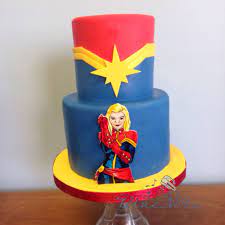 If you run out of the cake flour, then you can make it your in a pinch. Captain Marvel Birthday Cake Marvel Birthday Cake Marvel Birthday Party Marvel Cake